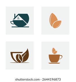 Set Of Coffee Logo Design For Restaurant Symbol Vector Template