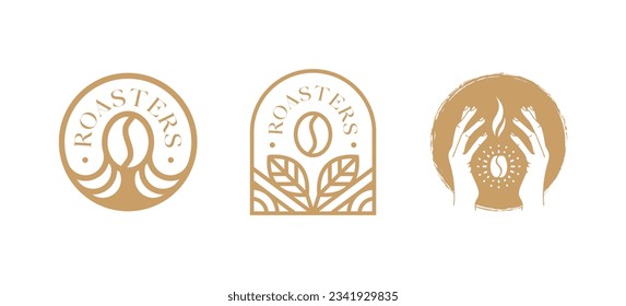 Set of Coffee logo design vector, Coffee shop illustration