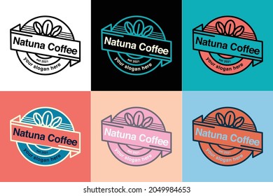 Set of coffee logo emblem. Different logo color with modern design
