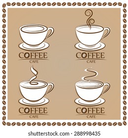 Set coffee logo, labels, design templates