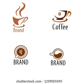 Set of coffee logo template. Different logo, badge, emblem collection on white background. Vector coffee shop labels. Minimalistic vector.