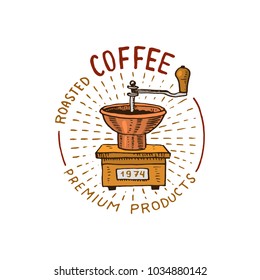 Set of coffee logos. modern vintage elements for the shop menu. Vector illustration. design decoration collection for badges. calligraphy style for frames, labels. engraved hand drawn in old sketch.