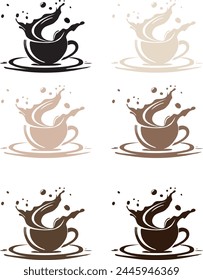 Set von Kaffee-Logos. Vektorillustration auf weißem Hintergrund