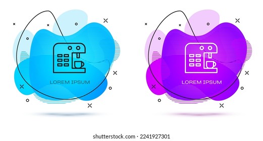 Set Coffee machine icon isolated on black and white background.  Vector