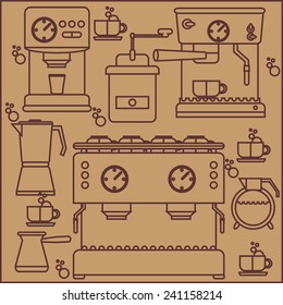 set of coffee machines