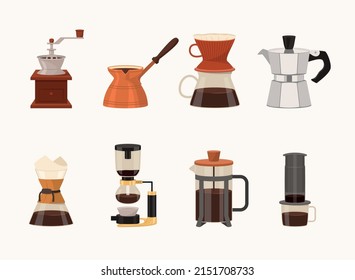 Set of Coffee Making Equipment.