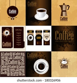 Set of  Coffee Menu for restaurant