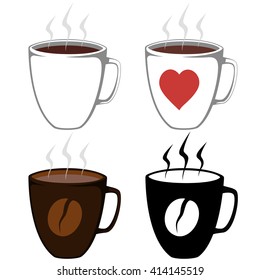 Set of coffee mug illustrations