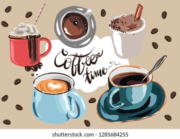 set of coffee mugs