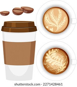 Set of coffee object isolated illustration