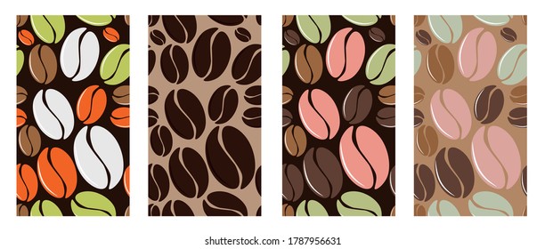 Set of coffee pattern. Coffee background