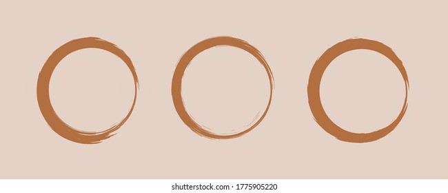 Set of coffee prints. Abstract circular footprints