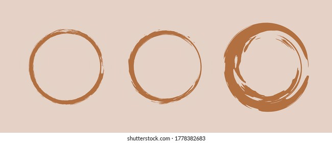 Set of coffee prints. Abstract circular footprints