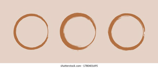 Set of coffee prints. Abstract circular footprints