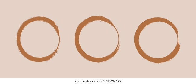 Juego de huellas de café. Huellas circulares abstractas