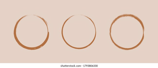 Set of coffee prints. Abstract circular footprints
