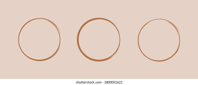 Juego de huellas de café. Huellas circulares abstractas