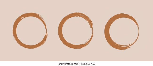 Set of coffee prints. Abstract circular footprints