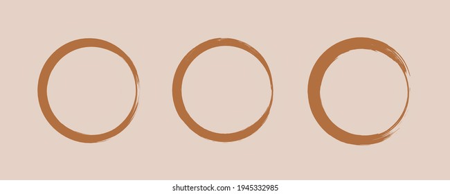 Juego de huellas de café. Huellas circulares abstractas