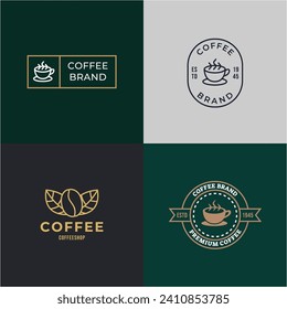 Juego de citas de café gráficos, logos, etiquetas y insignias.