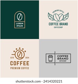 Juego de citas de café gráficos, logos, etiquetas y insignias.