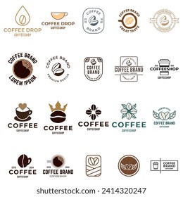 Set von Kaffeekoteletts, Grafiken, Logos, Etiketten und Abzeichen.