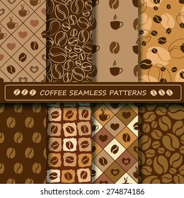 Set Coffee Seamless Pattern Scrapbook Elements Stock Vector (Royalty Free) 274874186 | Shutterstock