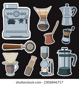 Set of Coffee Shop Items Cute Illustration