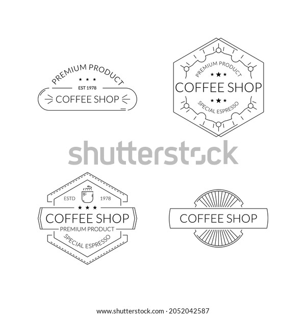 Set Coffee Shop Label Vector Illustration Stock Vector (Royalty Free ...