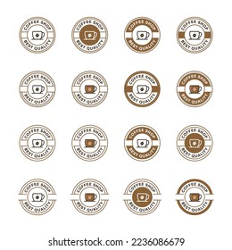 Set of coffee shop logo badge stamp vector design