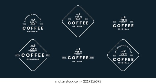 conjunto de café, cafetería, logo diseño café estilo retro