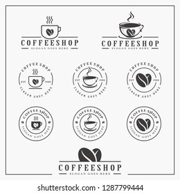 Set of coffee, coffee shop logo template