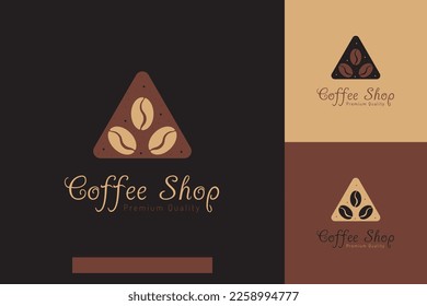 Set of coffee shop logo vector design templates with different color styles