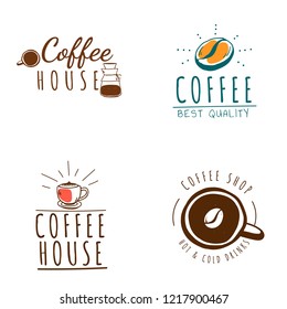 Set of coffee shop logos vector