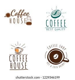 Set of coffee shop logos vector