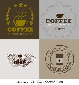 set of coffee shop logos,vector illustration