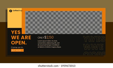 Set Of Coffee Shop Social Media Post, Grand Opening Shop , Social Media Post,  Poster Vector Template