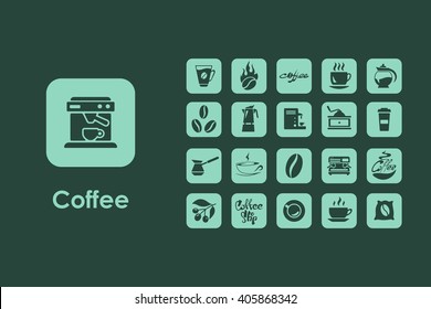 Set of coffee simple icons