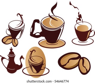 Set of coffee symbols