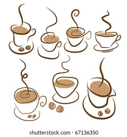 set  coffee symbols