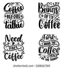 Set of Coffee t shirt, Coffee element bundle, coffee decorative element, coffee cup vector