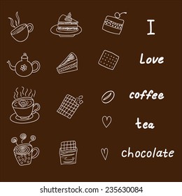 Set of coffee and tea icons