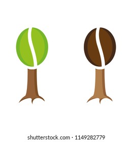 a set of coffee tree icons