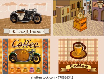 Set of coffee vector design elements