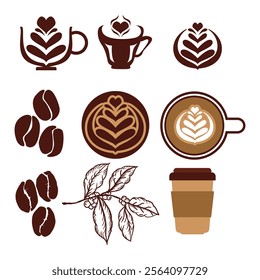 Set of coffee vector element