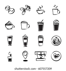 Set Of Coffee Vector Icon