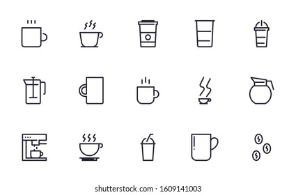 Set of Coffee vector icon illustration