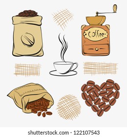 Set coffee vector illustration