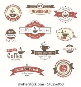 set of coffee vintage badges and labels eps8