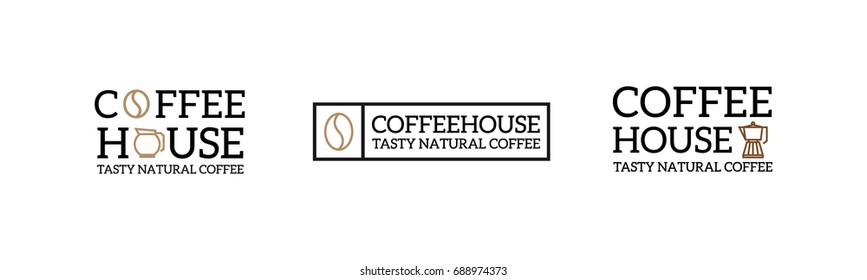 set of coffee vintage logo and badge, label